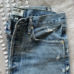 Agolde Light Blue Distressed High-Rise Women's Jeans